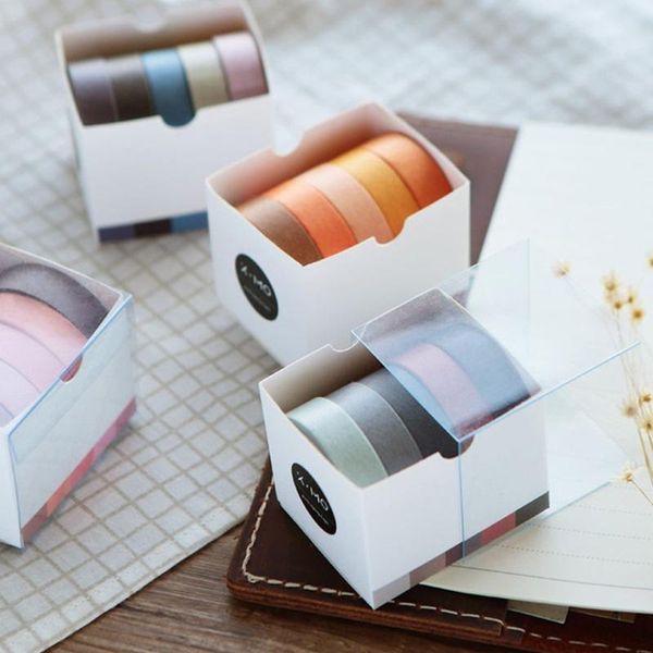 

5rolls/set craft washi tape masking stickers adhesive scrapbooking diy decorative gift wrap