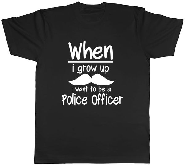 

when i grow up want to be a policeofficer mens t-shirt tee men's t-shirts, White;black