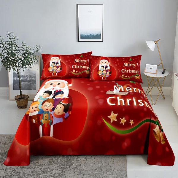

sheets & sets christmas children bedding sheet home digital printing polyester bed flat with case print