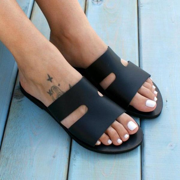 

slippers women sandals flat heel casual shoes outdoor non-slip female slides beach sapato feminino#3, Black