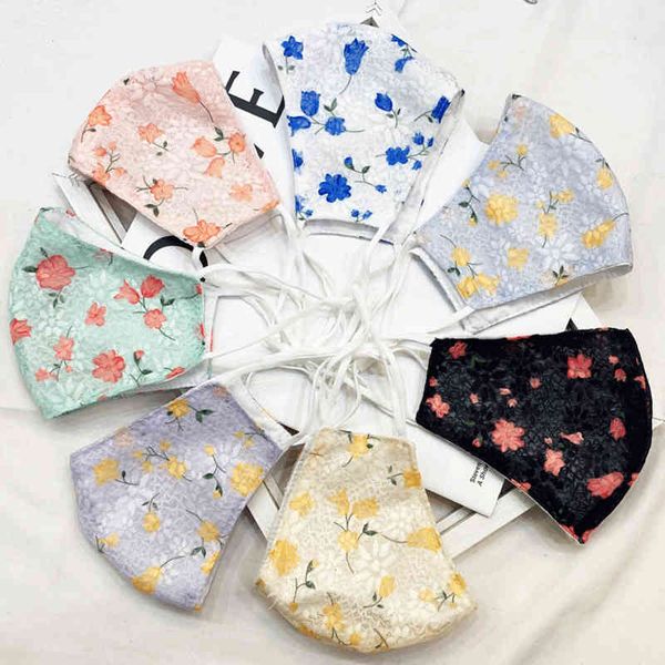 

mask fashion lace mask for women breathable floral designer washable cotton masks mascsrillas masque maseczkaear bandage facemask