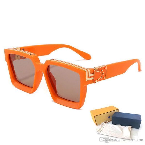 

square womans sunglasses 96006 luxury fashion mens sun glasses uv protection men designer eyeglass gradient metal hinge eye women spectacles, White;black