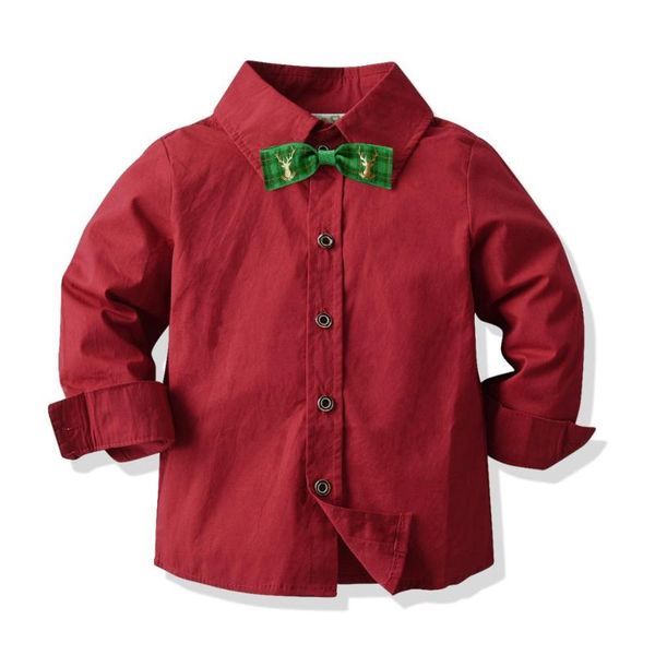 

shirts year kids boys long-sleeved shirt baby cotton children's wine red clothing spring autumn party bowtie clothes with tie, White;black