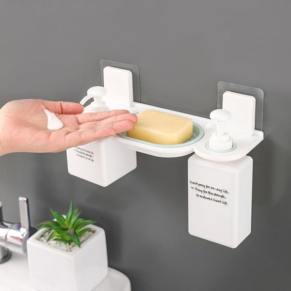 

bathroom storage & organization suction cup rack set soap shampo holder dish hanger drainer shelf bath kitchen organizer