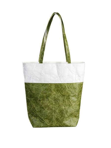 

storage bags high capacity portable shopping bag durable lightweight eco waterproof paper pouch foldable shoulder for women