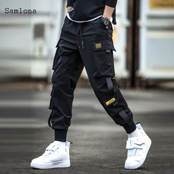 

men's pants overalls male tide brand students korean casual men autumn winter harlan loose ankle-length black thin+plus velvet
