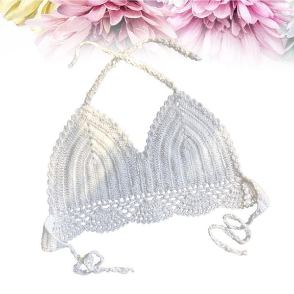 

two-piece suits knit bikini underwear for woman lady female (white, size:)
