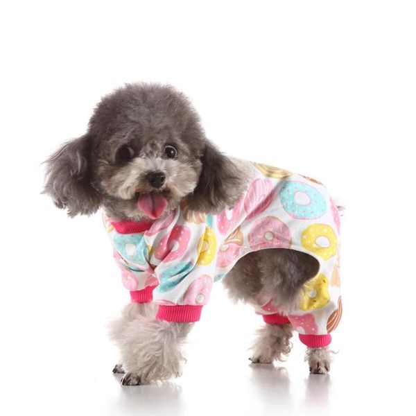 

dog apparel sweetie donuts pet clothes pajamas soft cotton t-shirt shirts bodysuit for small medium large dogs chihuahua teddy yorkie