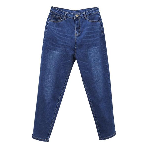 

women's jeans 2021 korean high waist women harem pants boyfriend loose casual plus size street denim trousers pantalon femme, Blue