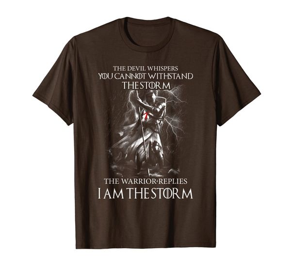 

templar knight i am the storm t-shirt, White;black