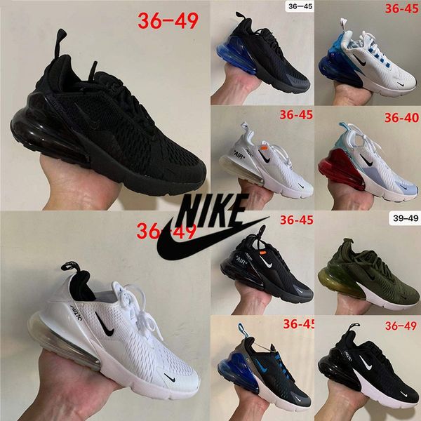 

nike air max 270 cushion running shoes worldwide triple black university blue red bred mens trainers womens runner sports sneakers am 27c 27