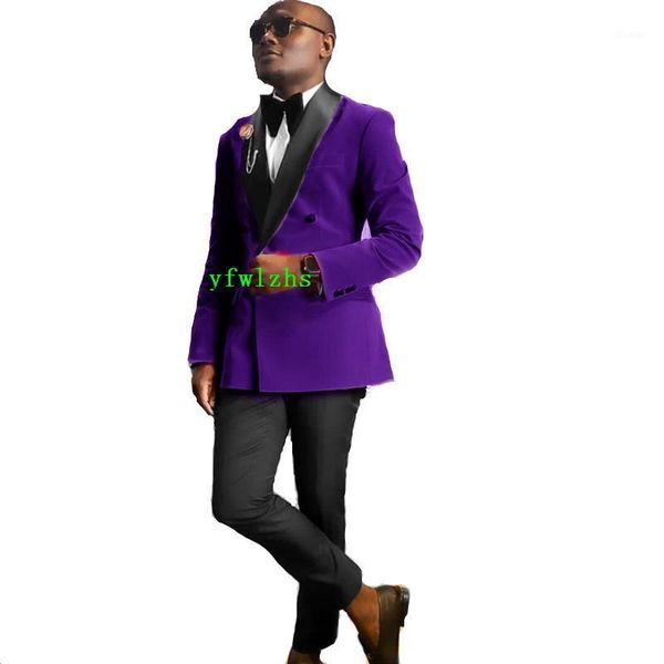 

men's suits & blazers handsome double-breasted groomsmen shawl lapel groom tuxedos men wedding/prom/dinner blazer(jacket+pants+tie) 234, White;black