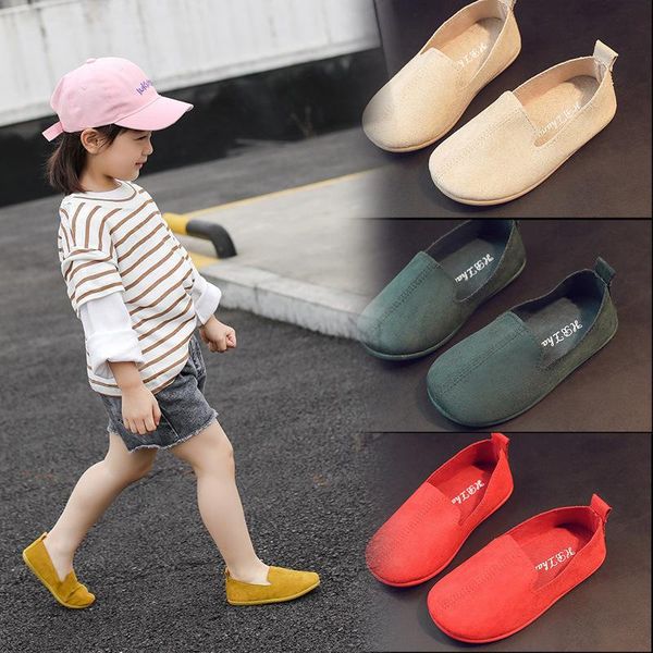 

sneakers spring 2021 children's single shoes casual princess baby doudou, Black;red