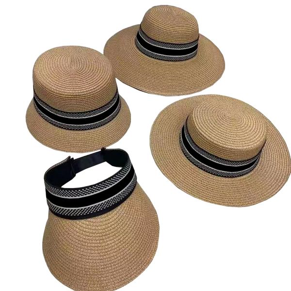 

wide-brimmed hat 2021 classic luxury brand design cap spring and summer beach garden resort sun protection fashion street hats high-quality, Blue;gray