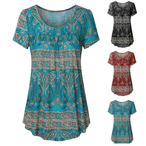 

plus size dresses summer 2021 print loose short sleeve t-shirt