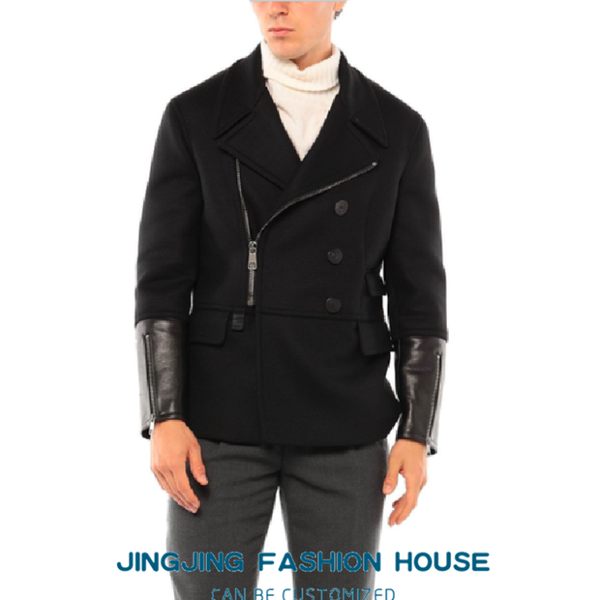 

men's wool & blends s-7xl2021 autumn and winter youth handsome woolen coat jacket short style loose thick casual, Black