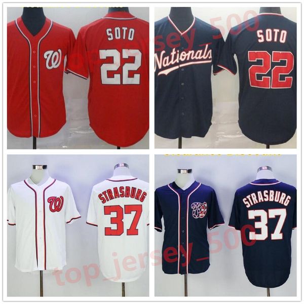 

men women youthstyle baseball 7 trea turner jersey 22 juan soto 37 stephen strasburg cool base red white grey navy blue stitched discount, Blue;black