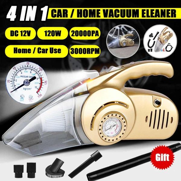 

vacuum cleaner 20000pa 4 in 1 car handheld with digital tire inflator pump pressure gauge led light for home