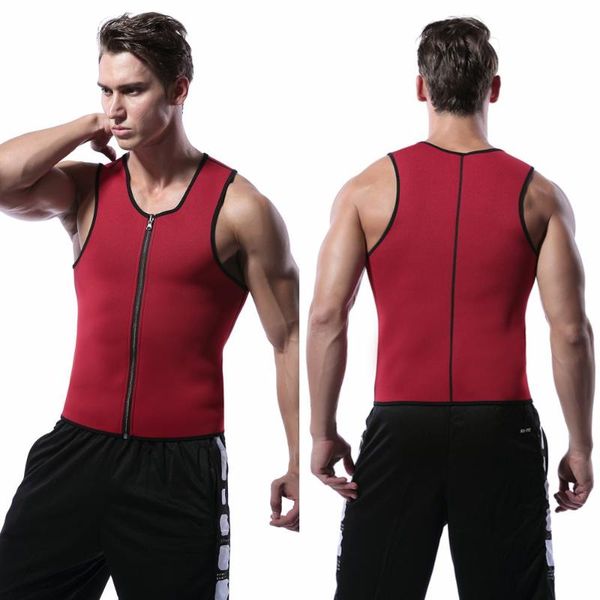 

men's body shapers ultra sweat neoprene shirt slimming vest shapewear men sauna sweating shaper tummy waist cincher trainer, Black;brown