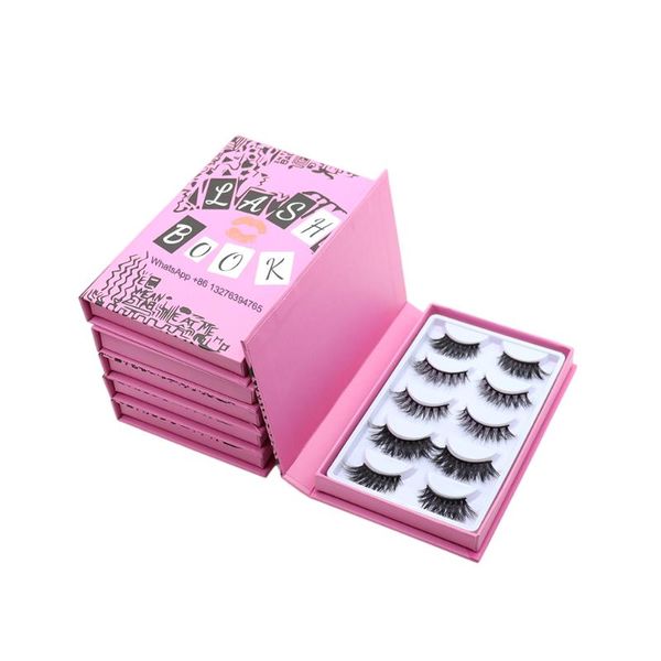 

false eyelashes 5 pairs burn book eyelash packaging box wholesale mink lashes natural 3d empty lash tray