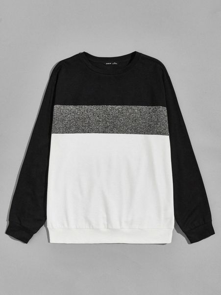 

men colorblock pullover n8sm#, Black