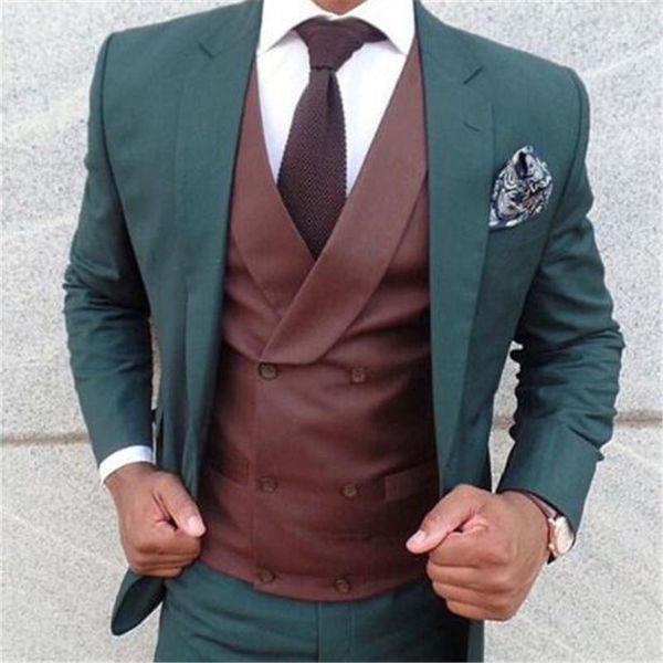

men's suits & blazers dark green men for wedding 3pieces(jacket+pant+vest+tie) slim fit latest design terno masculino groom blazer ak9t, White;black