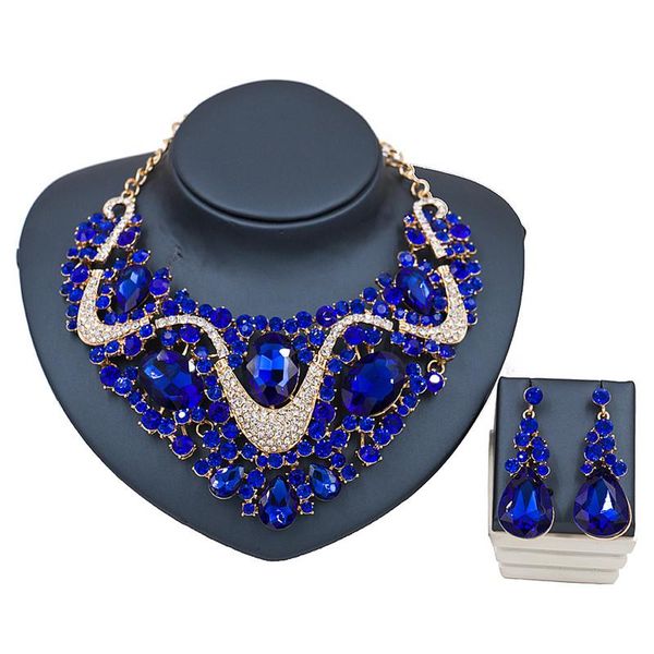 

earrings & necklace fahion jewelry chunky set women exaggerated punk collar female accessories, Silver