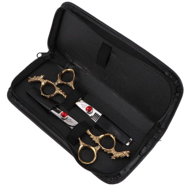 

hair scissors 2pcs set metal carved barber's shears cutting scissor kit styling tools