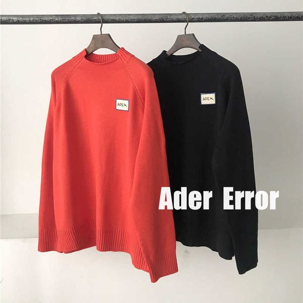 

men's sweaters error calligraphies sweatshirts men women chest patch adererror blue stitching mark knit cotton ader hoodie lodf, White;black