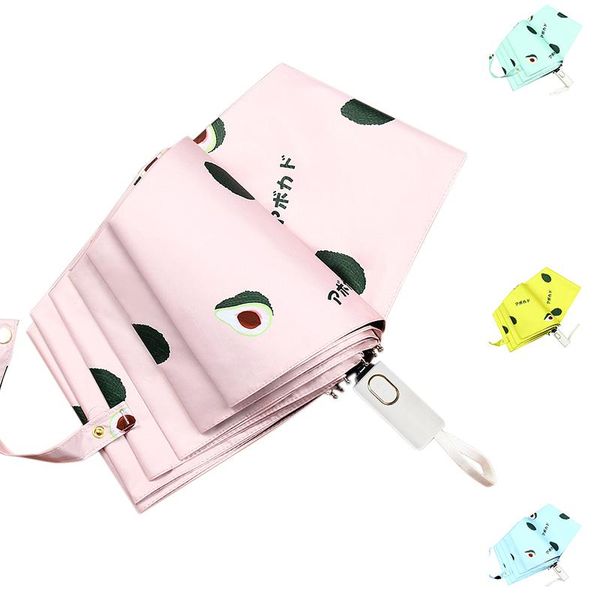 

umbrellas cartoon fruit avocado umbrella automatic folding uv lovely rain 3 fold