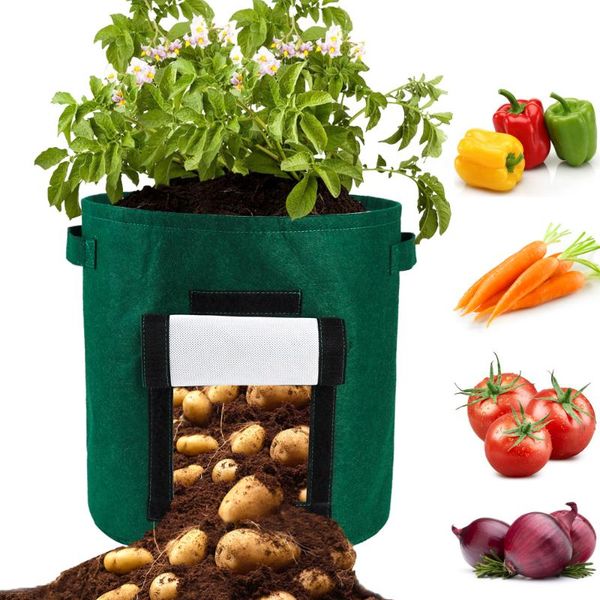 

planters & pots diy potato grow planter pe cloth tomato planting container bag plant thicken garden pot supplies