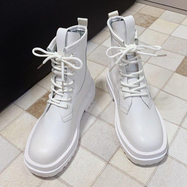 

boots black combat for women leather 2021 white ankle shoes platform lace up punk
