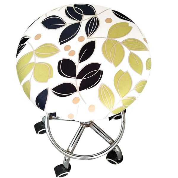

chair covers geometric floral solid round bar meeting stool cover all season home office elastic seat spandex protector slipcover