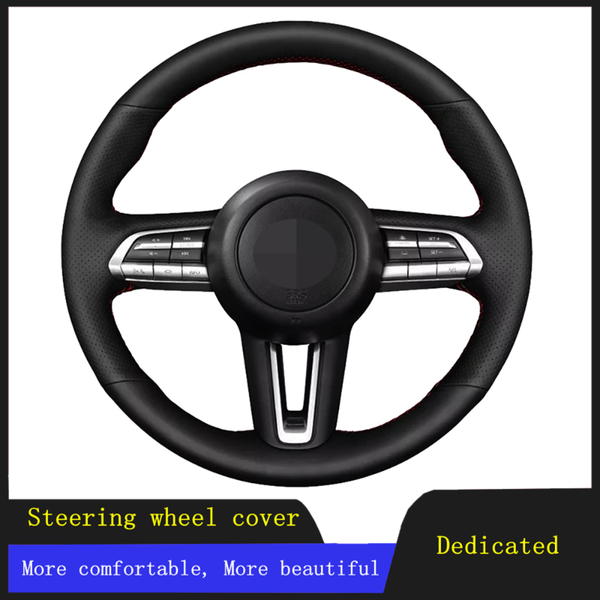 

steering wheel covers diy car cover black breathable artificial leather for cx-30 cx30 2021-2021 3 axela