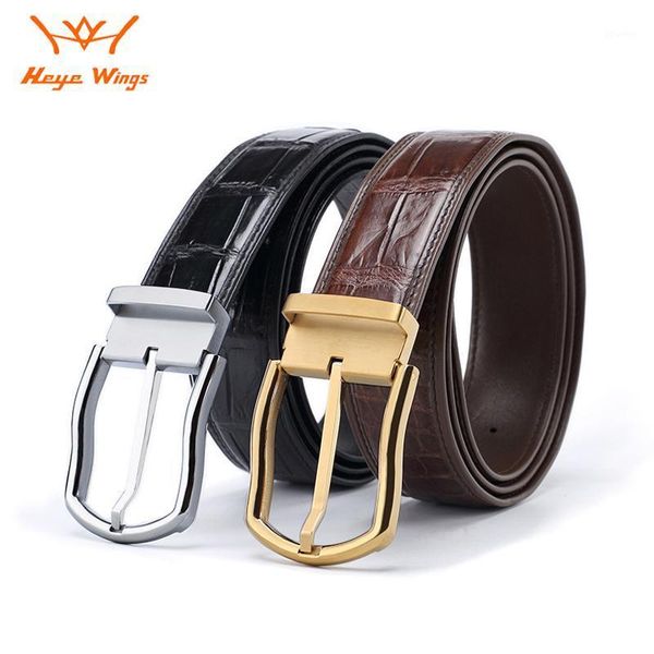 

belts belt luxury men's real crocodile belly leather business men pin buckle1, Black;brown