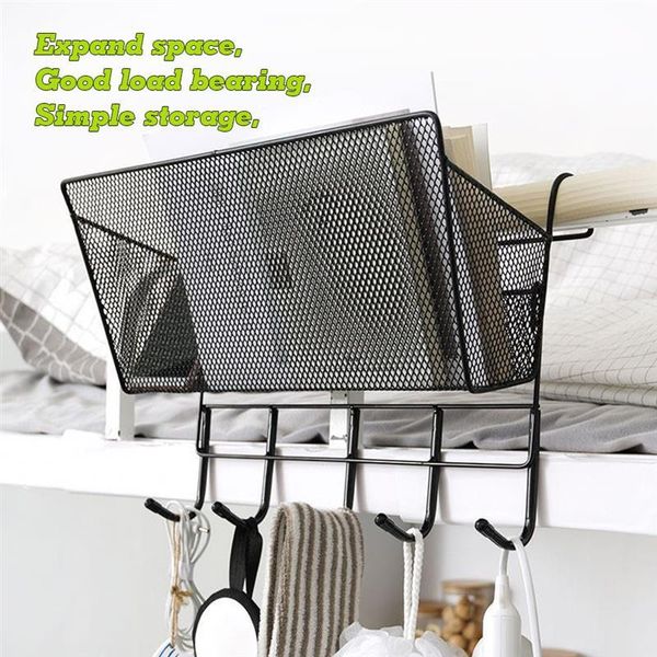

storage baskets hard iron wire bedside organizer portable shelf basket hanging caddy bed holder book pockets for home dormitory