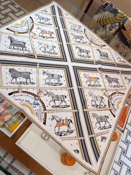 

summer square scarf special price universal carriage chain female white twill printing decorative national silk scarf, Blue;gray