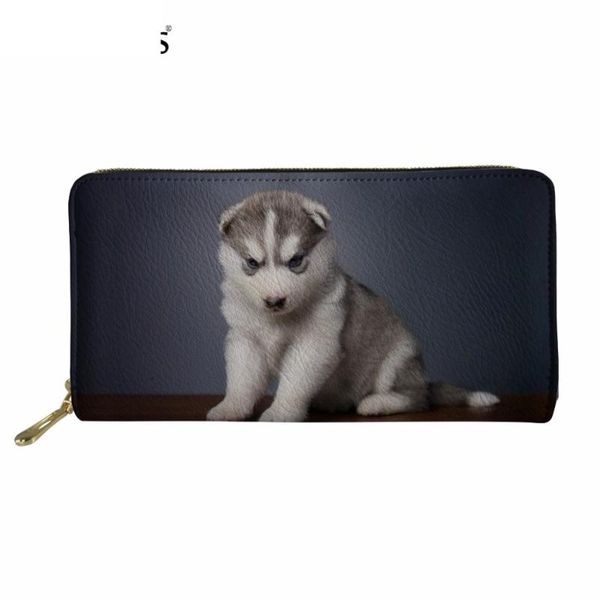 

wallets cute 3d puppy husky printed woman long pu leather wallet female coin purse big /phone holder murse sumka, Red;black