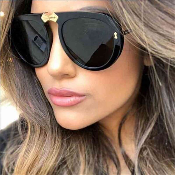 

oversized sunglasses men brand designer vintage black gradient sun glasses men clear lens shades for women uv400, White;black