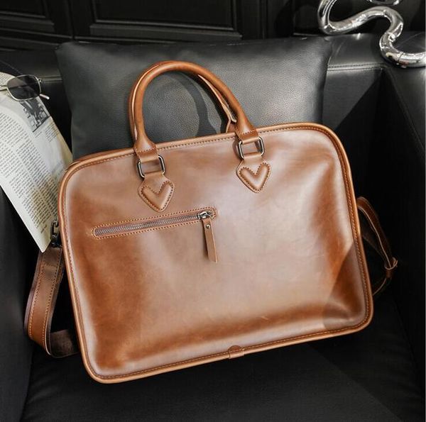 

factory wholesale men bag joker brown horizontal large shaped computer bags retro leather handbag personalized crazy horse leathers business