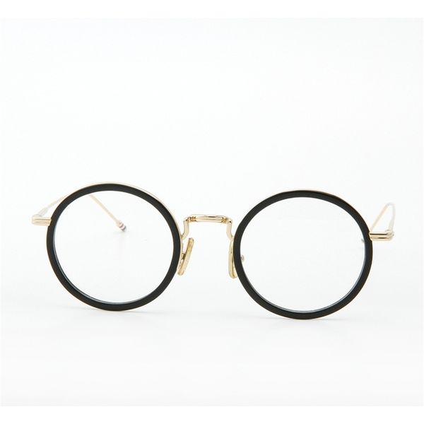 

80% off store online tb906 glasses round frame plain flat lenses face men's and women's, White;black