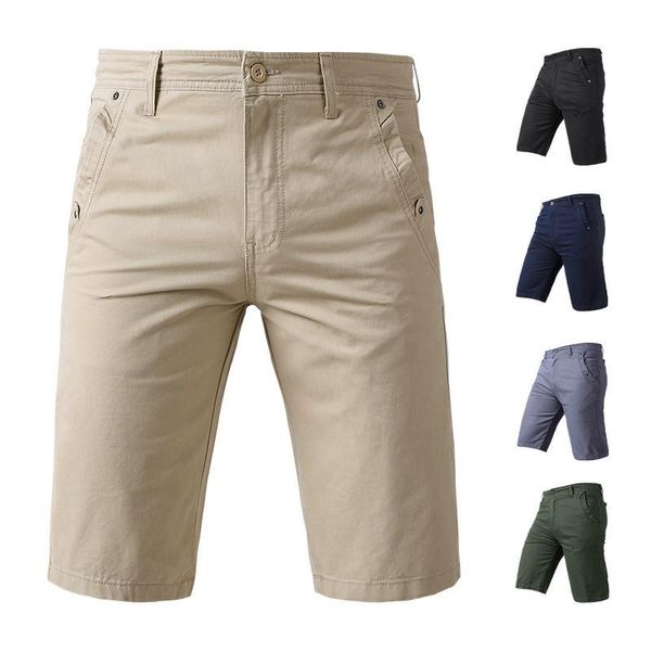 

men's shorts casual men 2021 summer cotton business fashion thin short pants male khaki black army green, White;black