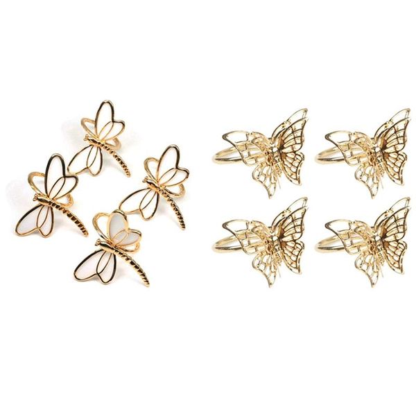 

napkin rings 8 pcs gold holders for wedding banquet dinner decor favor tabledecoration 4.5x3.8cm & 7.6x6cm