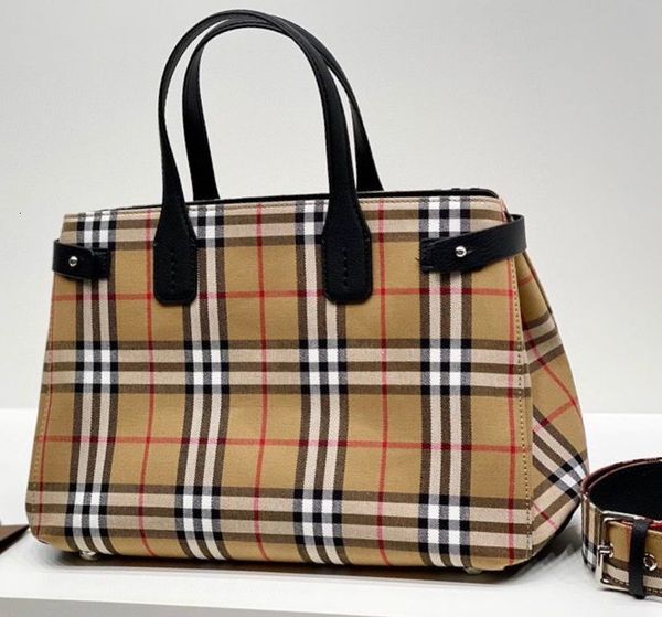 

b new killer portable shopping cowhide canvas plaid tote bag diana messenger women