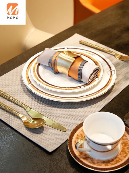 

storage bottles & jars light luxury western food tableware set full household plate steak knife and fork