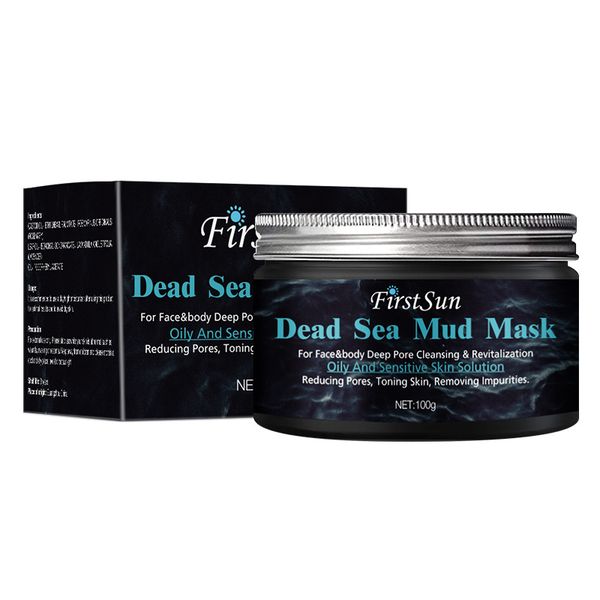

100g black dead sea mud mask body face scrubs deep pore cleansing natural pure remover oily sensitive skin care solution