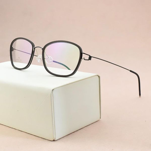 

fashion sunglasses frames square titanium glasses frame men brand women eye for spectacle ultralight, Black