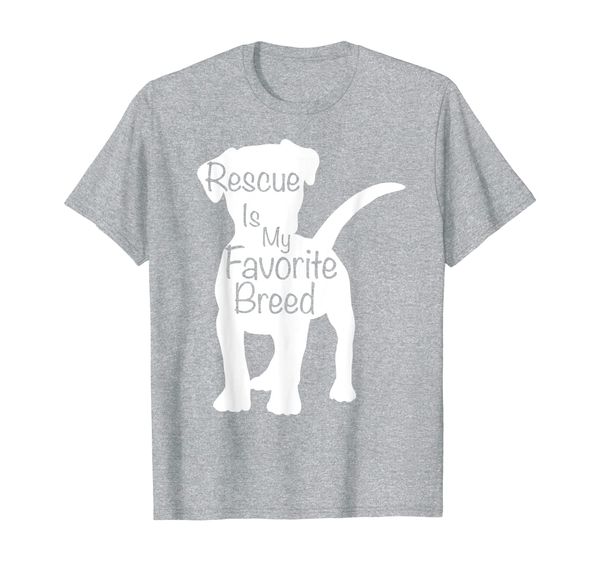 

rescue dog owner rescue is my favorite breed t-shirt, White;black