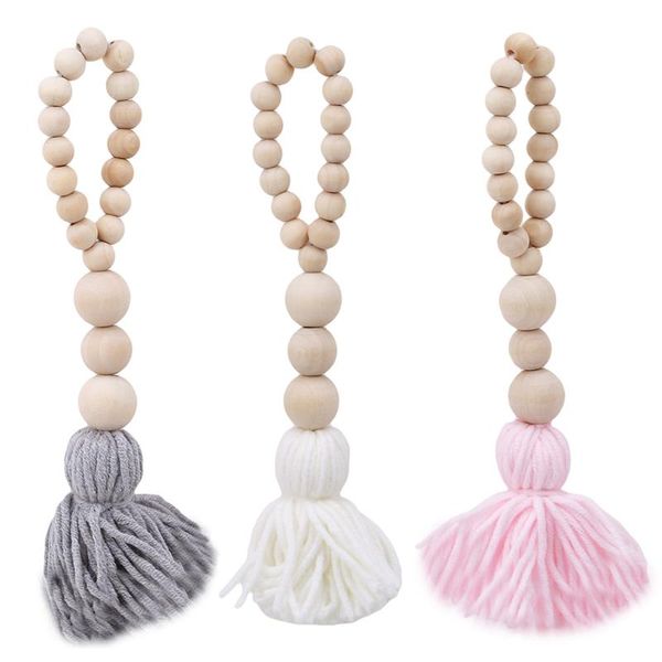 

tassel pendant handmade wood beads nordic kid room wall hanging decorations wooden decor 770544 decorative objects & figurines