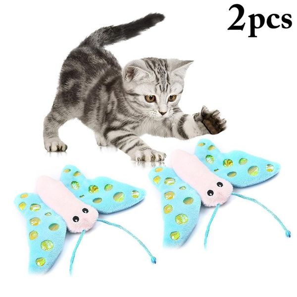 

pet butterfly cat toy cute plush catnip chew sound funny playing toys for cats